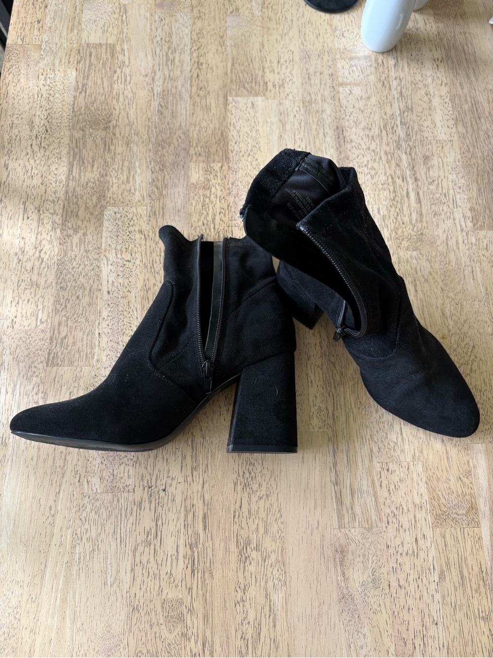 Madden Girl - Black Suede Ankle Boots with Block Heel - Women